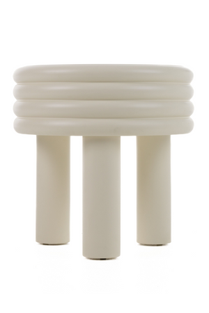   Round White Tiered End Table | Oroa.com