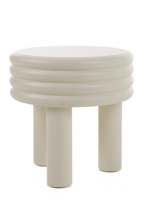   Round White Tiered End Table | Oroa.com