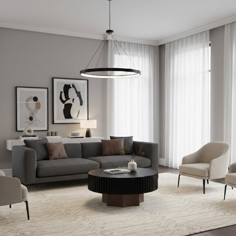   Black Mirror Round Coffee Table | Oroa.com