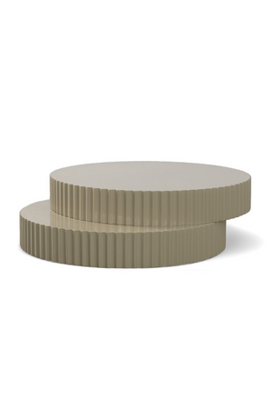   Glossy Taupe Fluted Coffee Table | Oroa.com