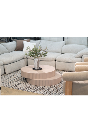   Glossy Taupe Fluted Coffee Table | Oroa.com