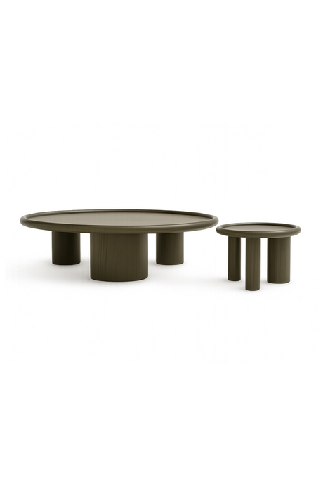   Brown Ash Round Nesting Tables (2) | Oroa.com