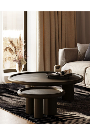   Brown Ash Round Nesting Tables (2) | Oroa.com