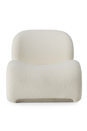  White Vegan Leather Curved Accent Chair | Oroa.com