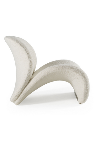   White Vegan Leather Curved Accent Chair | Oroa.com