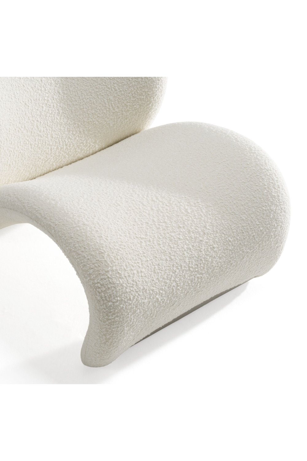   White Vegan Leather Curved Accent Chair | Oroa.com