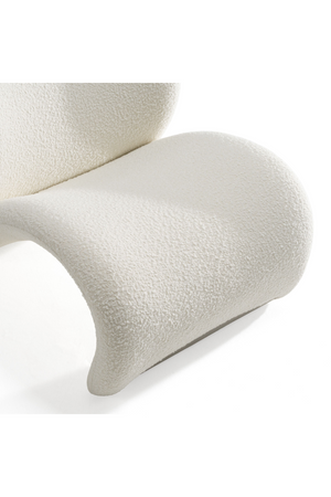   White Vegan Leather Curved Accent Chair | Oroa.com
