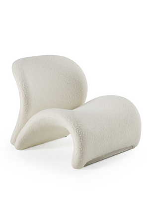   White Vegan Leather Curved Accent Chair | Oroa.com