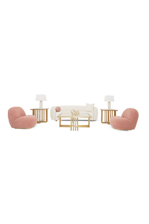   Pink Piped Cream Sofa | Oroa.com
