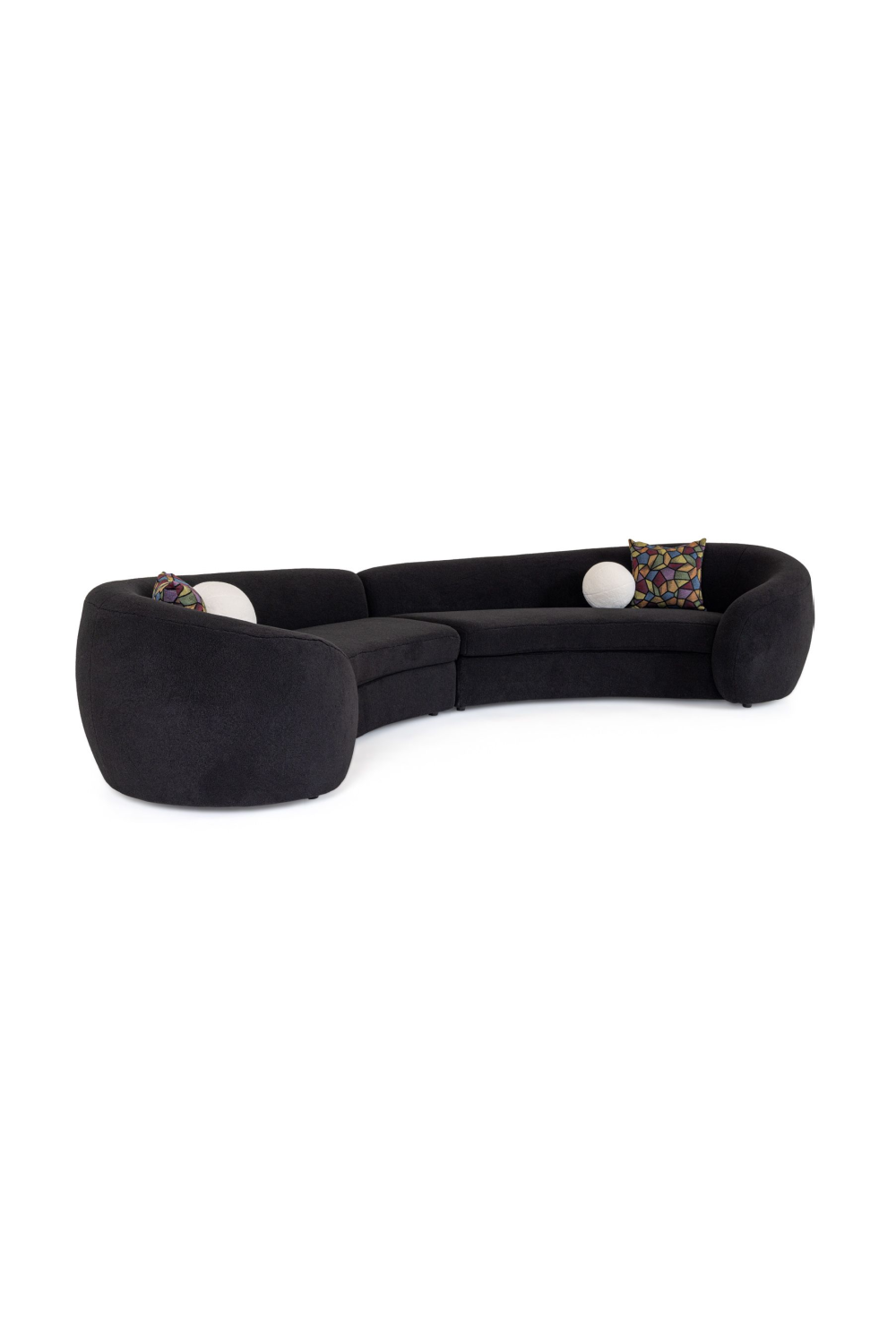   Black Curved Sectional Sofa | Oroa.com