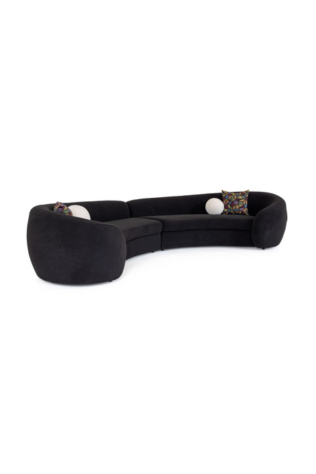   Black Curved Sectional Sofa | Oroa.com
