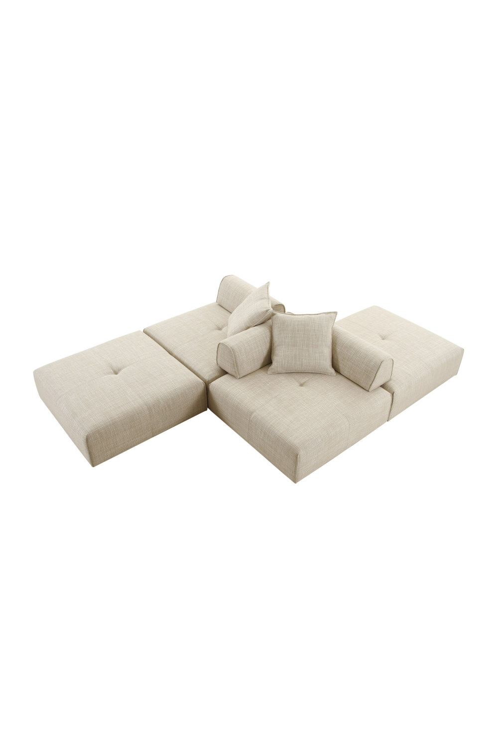   Beige Square Modular Accent Chair | Oroa.com