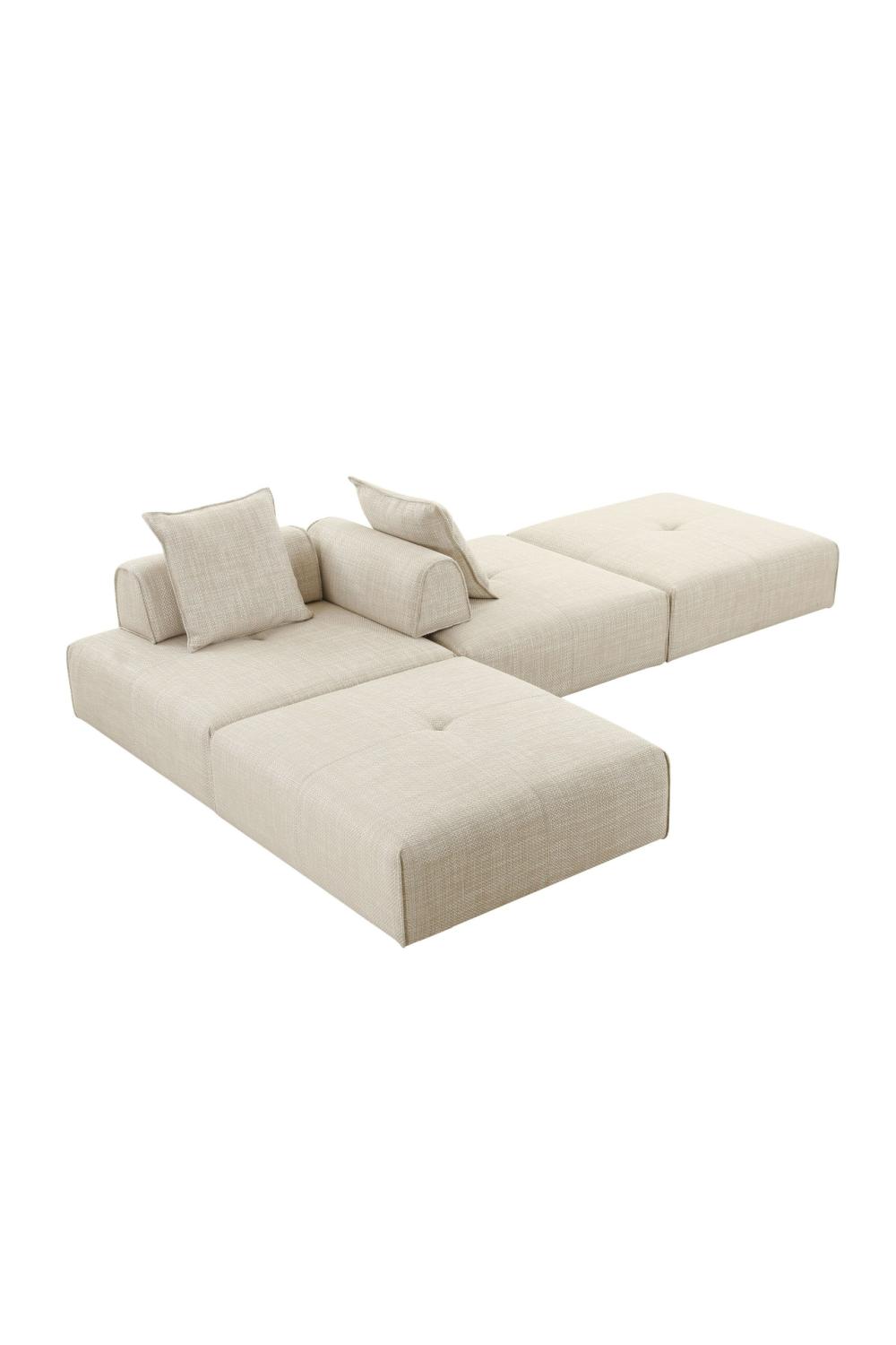  Beige Square Modular Accent Chair | Oroa.com