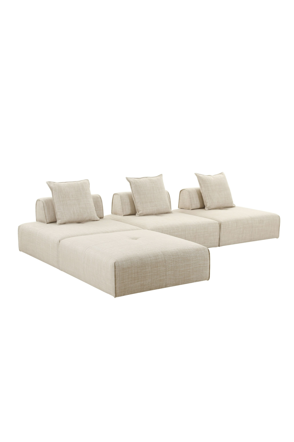   Beige Square Modular Accent Chair | Oroa.com