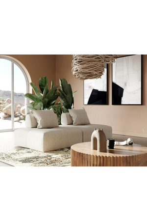   Beige Square Modular Accent Chair | Oroa.com