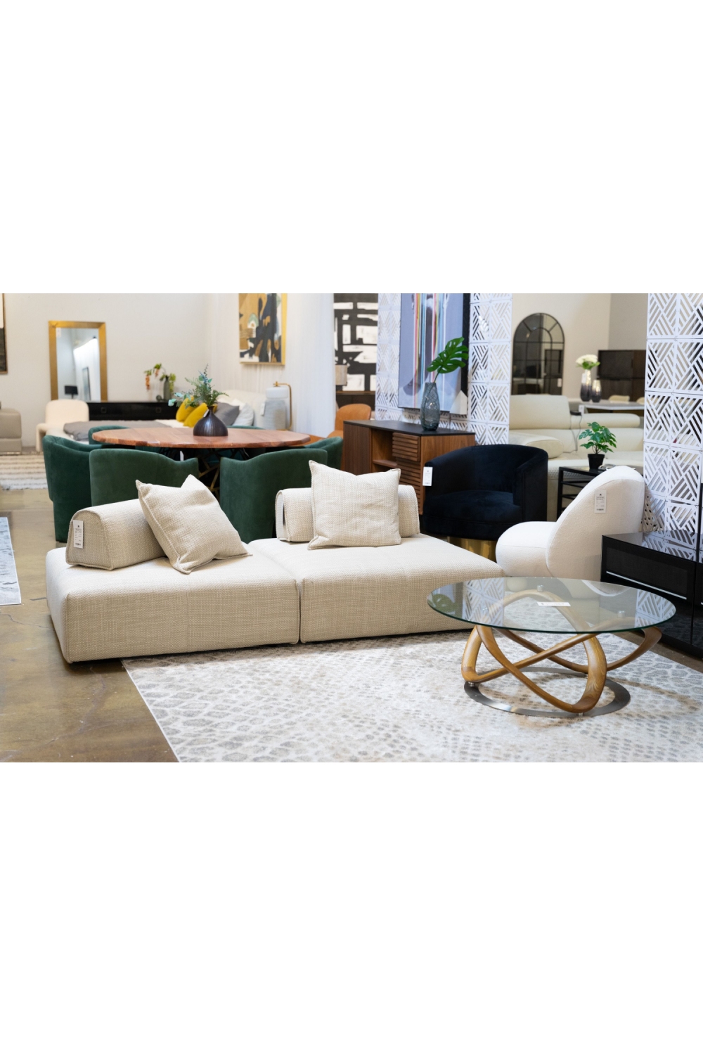   Beige Square Modular Accent Chair | Oroa.com