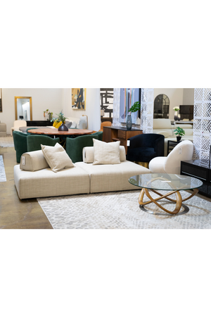   Beige Square Modular Accent Chair | Oroa.com