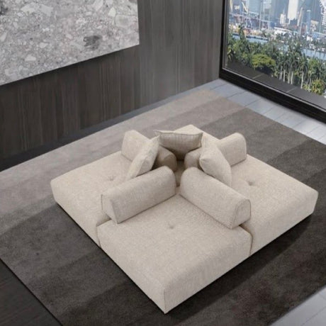   Beige Square Modular Accent Chair | Oroa.com