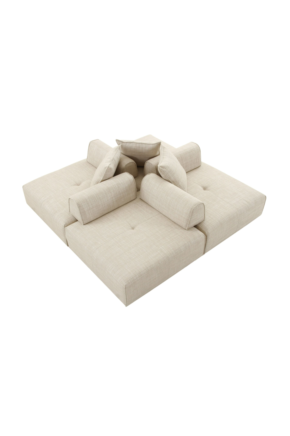   Beige Square Modular Accent Chair | Oroa.com