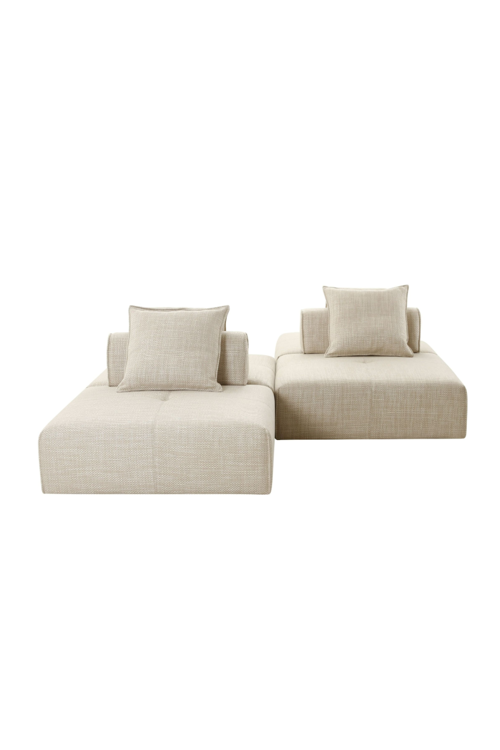   Beige Square Modular Accent Chair | Oroa.com