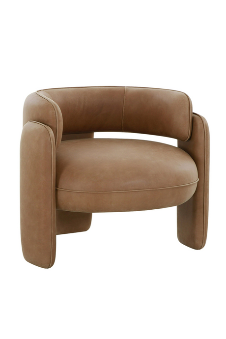   Brown Leather Accent Chair | Oroa.com