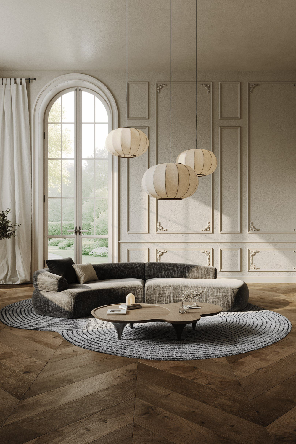   Curved Gray Sectional Sofa | Oroa.com