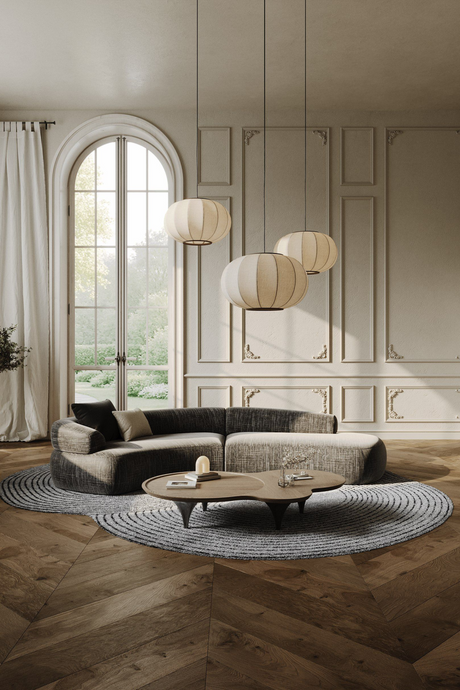   Curved Gray Sectional Sofa | Oroa.com