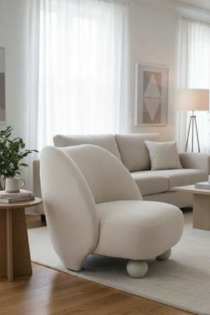   White Sloped-Back Accent Chair | Oroa.com