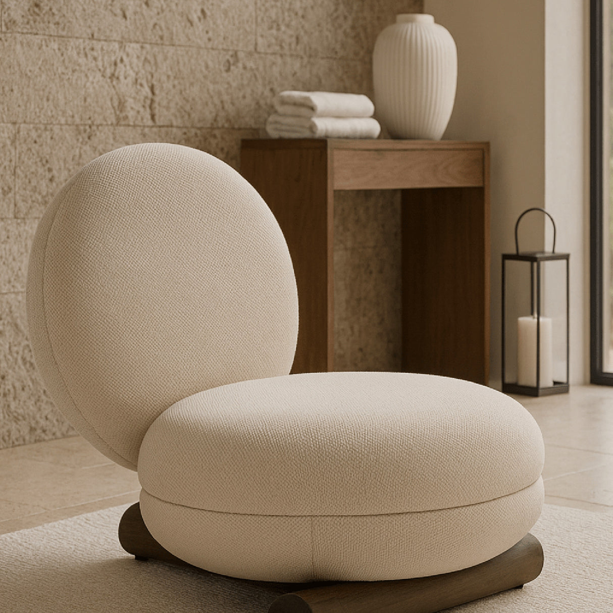   White Rounded Accent Chair | Oroa.com