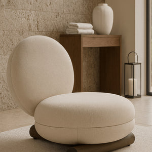   White Rounded Accent Chair | Oroa.com