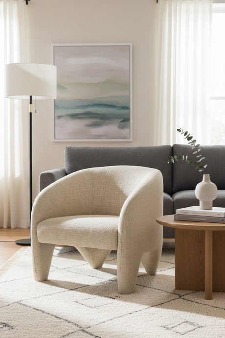   Beige Fabric Accent Chair | Oroa.com