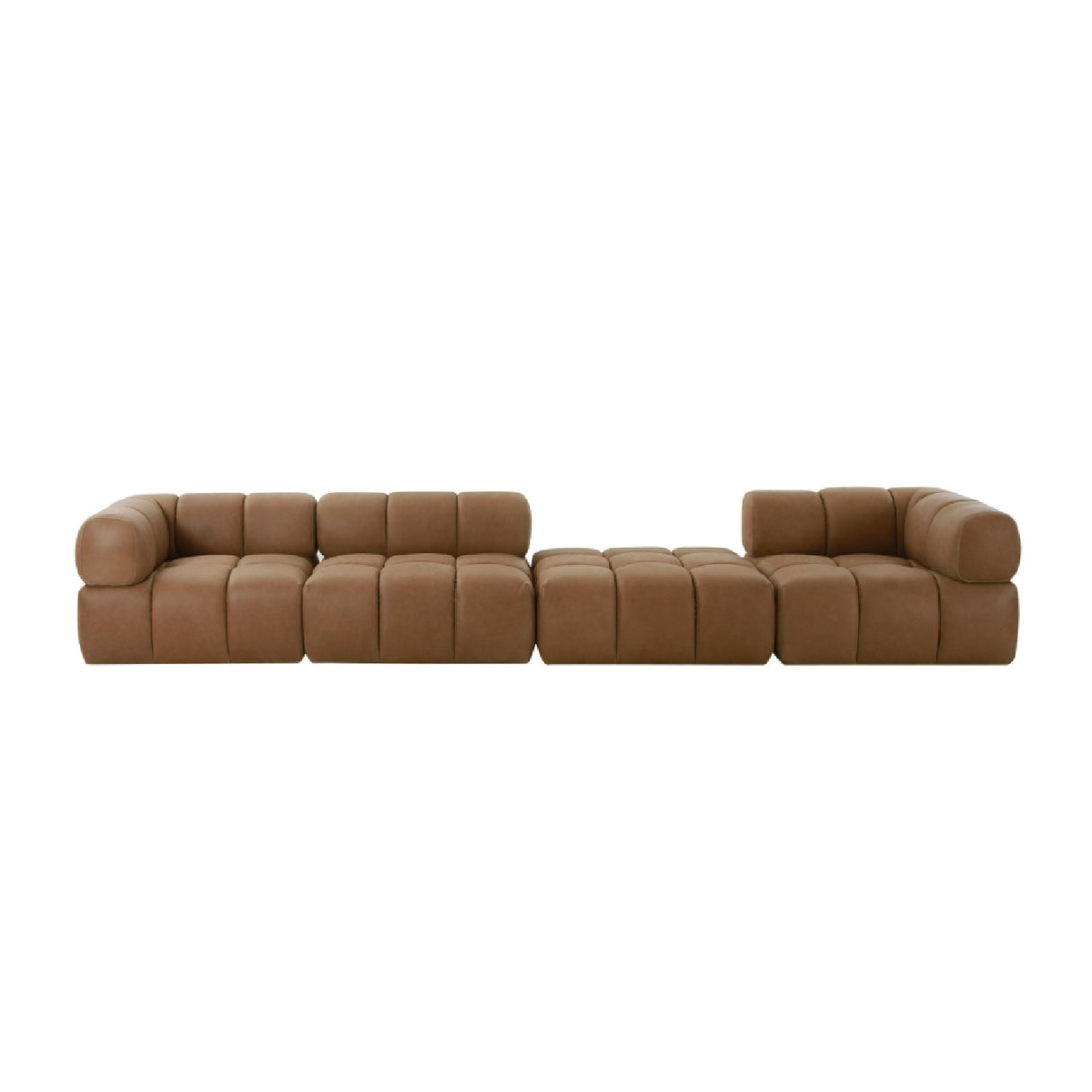   Brown Leather Armless Seat | Oroa.com