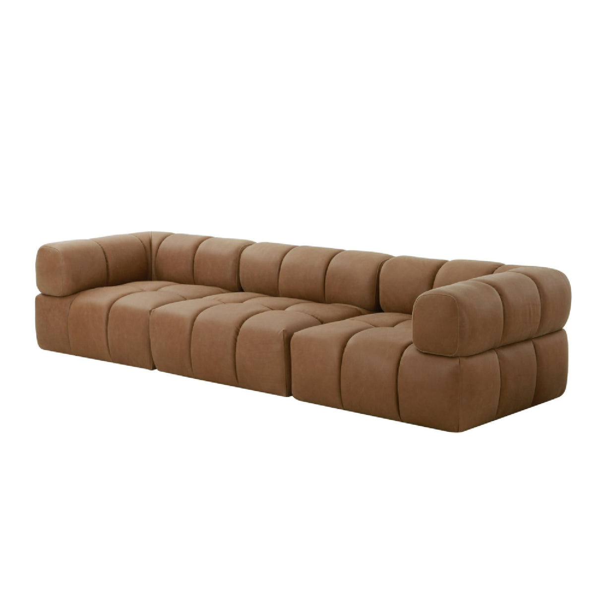   Brown Leather Armless Seat | Oroa.com