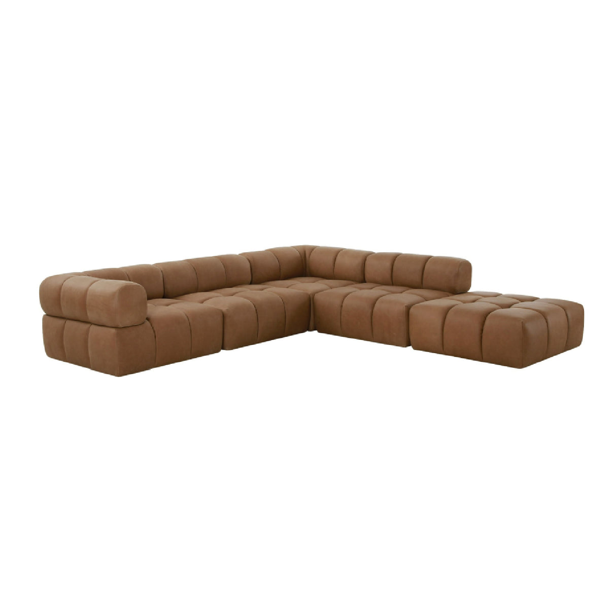   Brown Leather Armless Seat | Oroa.com