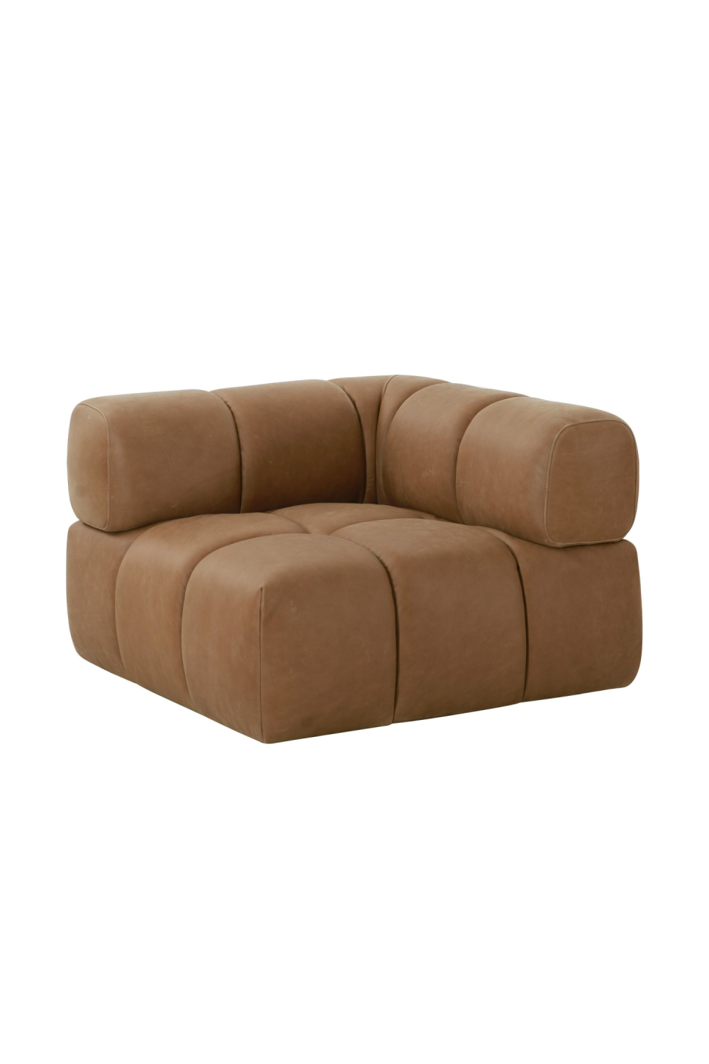   Brown Leather Modular Corner Sofa | Oroa.com