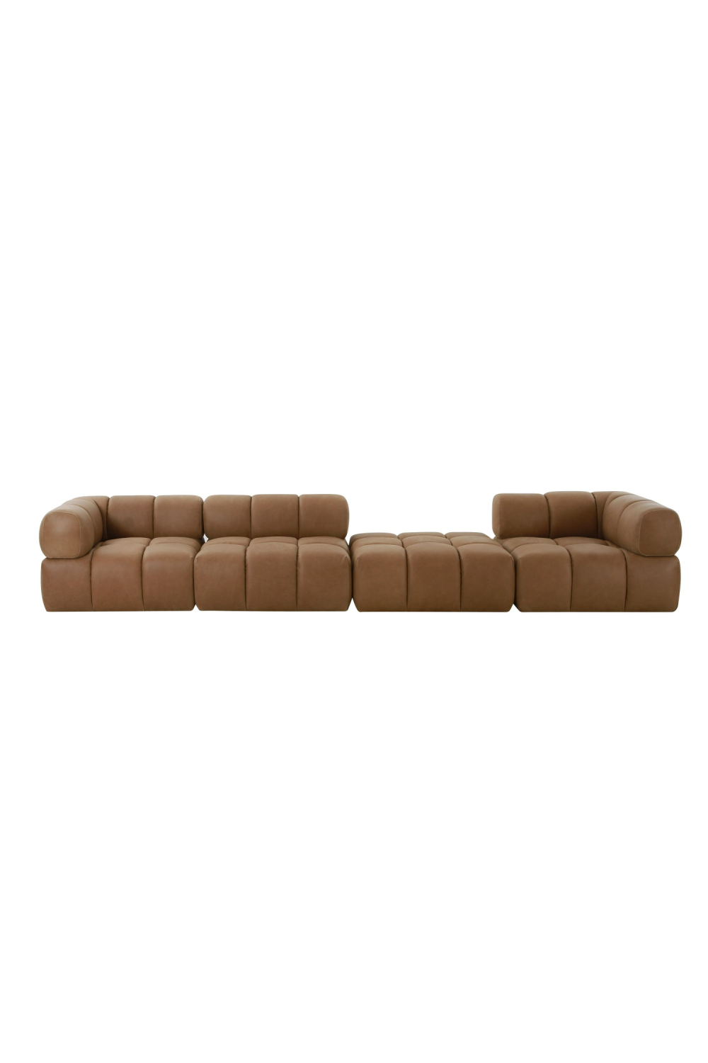   Brown Leather Square Ottoman | Oroa.com