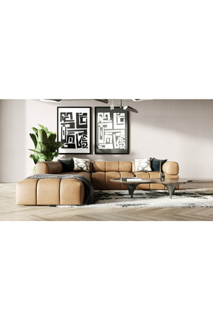   Brown Leather Square Ottoman | Oroa.com