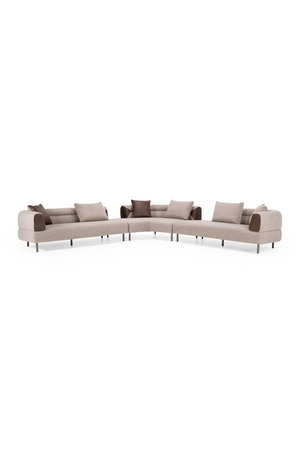   Brown Fabric Sectional Sofa | Oroa.com
