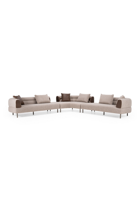   Brown Fabric Sectional Sofa | Oroa.com