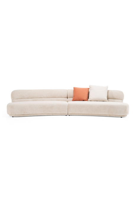   Beige Curved Sectional Sofa | Oroa.com