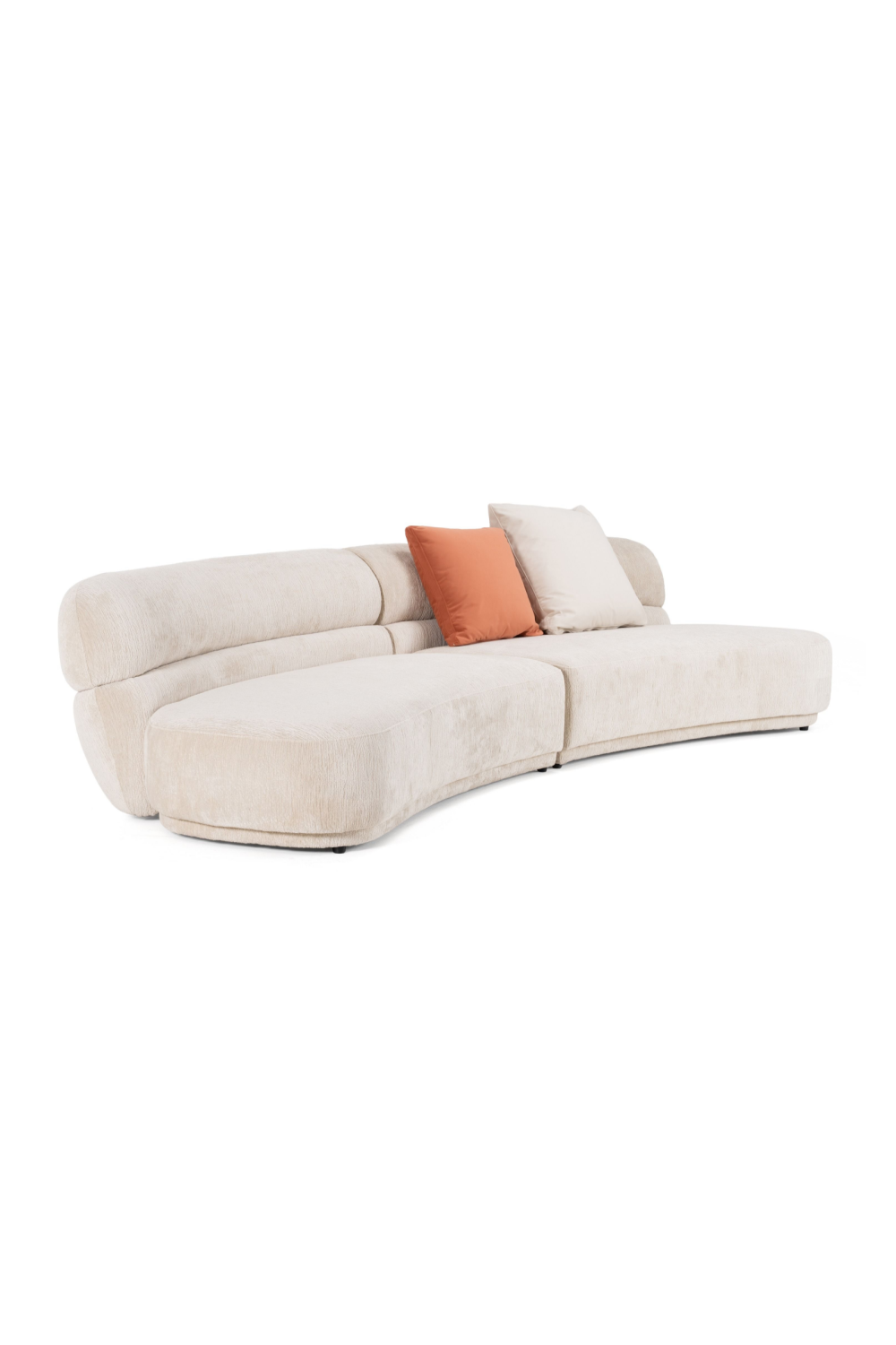   Beige Curved Sectional Sofa | Oroa.com