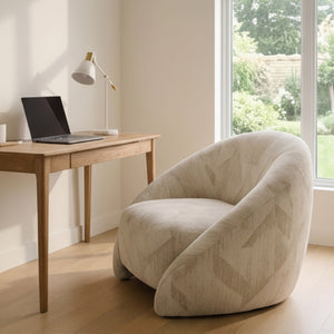   Beige Patterned Fabric Accent Chair | Oroa.com