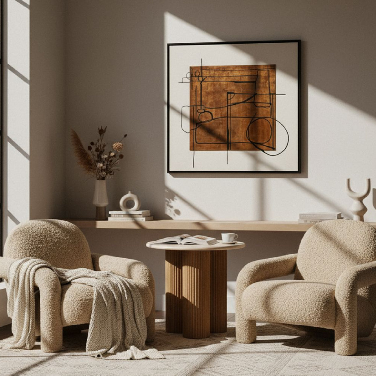   Tan Fabric Accent Chair | Oroa.com