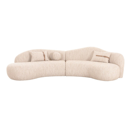   Beige Curved Sectional Sofa | Oroa.com