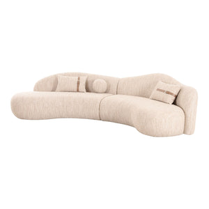   Beige Curved Sectional Sofa | Oroa.com