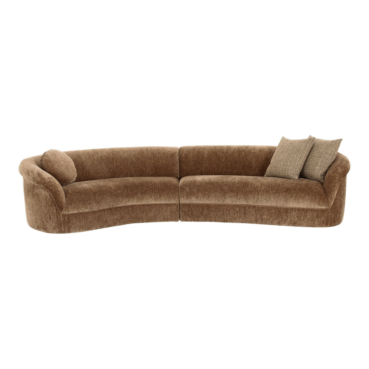  Brown Curved Sectional Sofa | Oroa.com