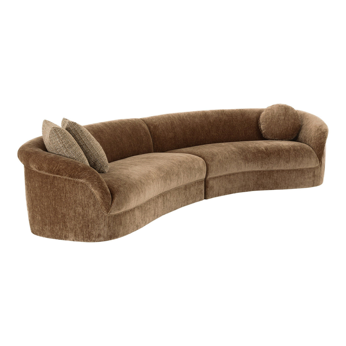   Brown Curved Sectional Sofa | Oroa.com