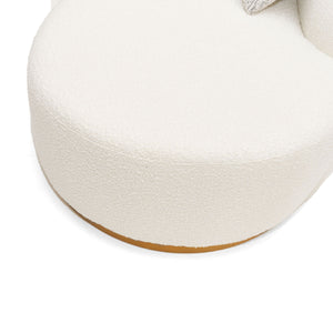   White Curved Sofa with Beige Pillows | Oroa.com