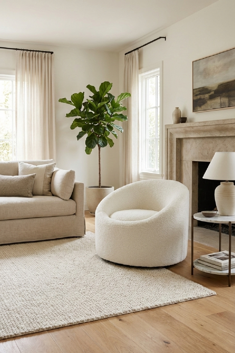   Round Upholstered Accent Chair | Oroa.com
