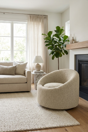   Round Upholstered Accent Chair | Oroa.com
